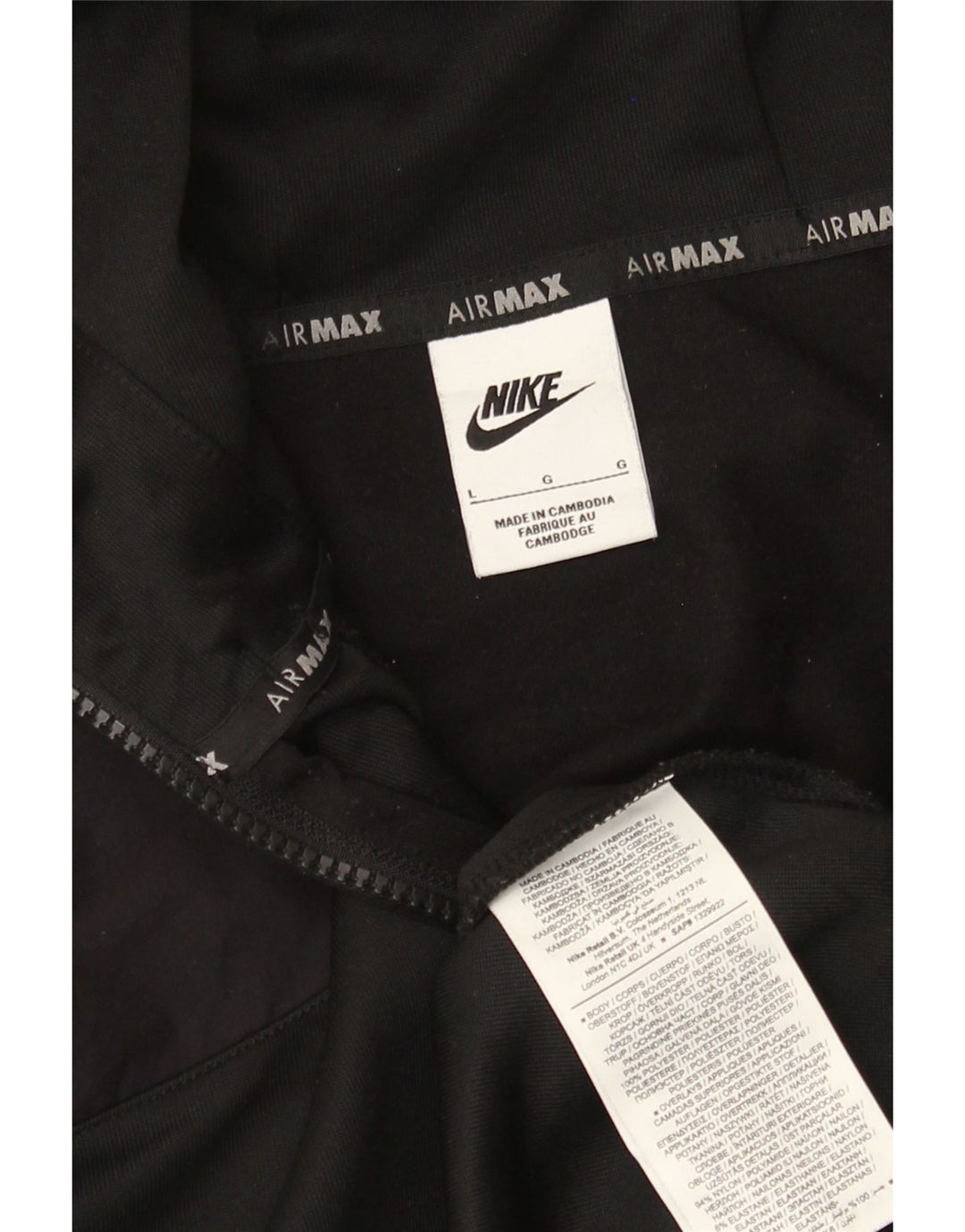 Suéter masculino Nike Graphic Zip com capuz grande poliéster preto