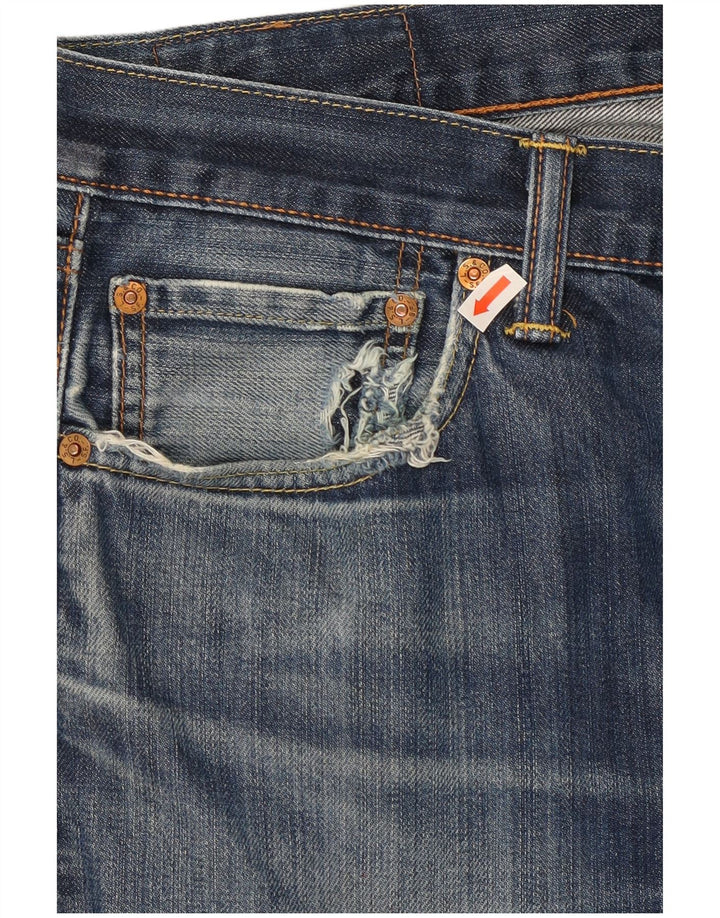 Calça Jeans Levis Masculina 501 Distressed Straight W32 L32 Azul Algodão