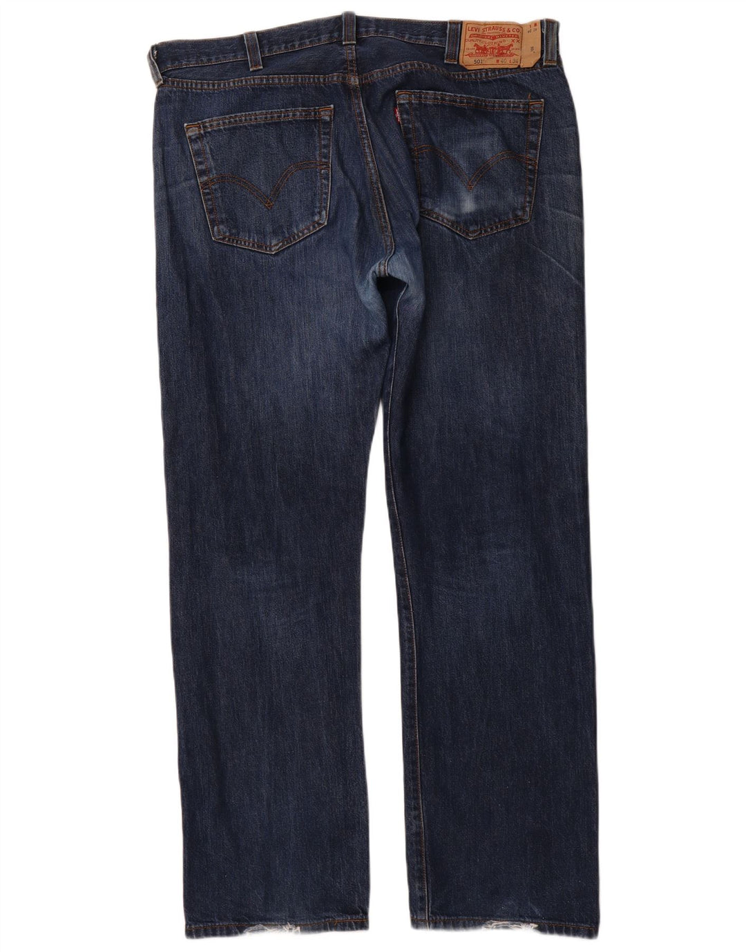 LEVI'S Masculino 501 Straight Jeans W40 L34 Azul Marinho Algodão