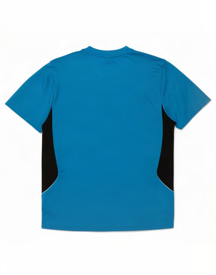 Adidas Mens Climalite Camiseta Top Grande Azul Colorblock Poliéster