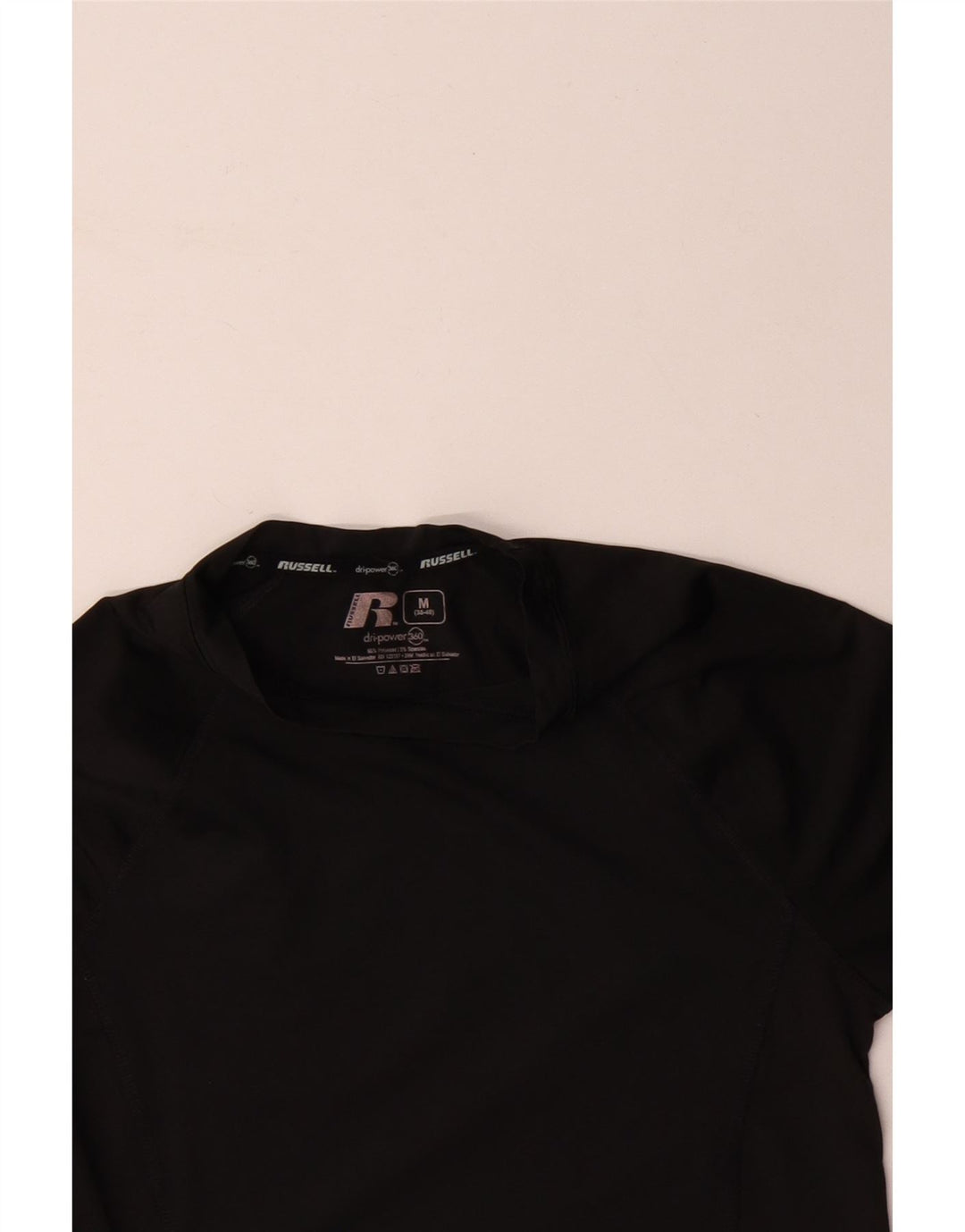 RUSSELL ATHLETIC Mens Top Long Sleeve Medium Black Polyester