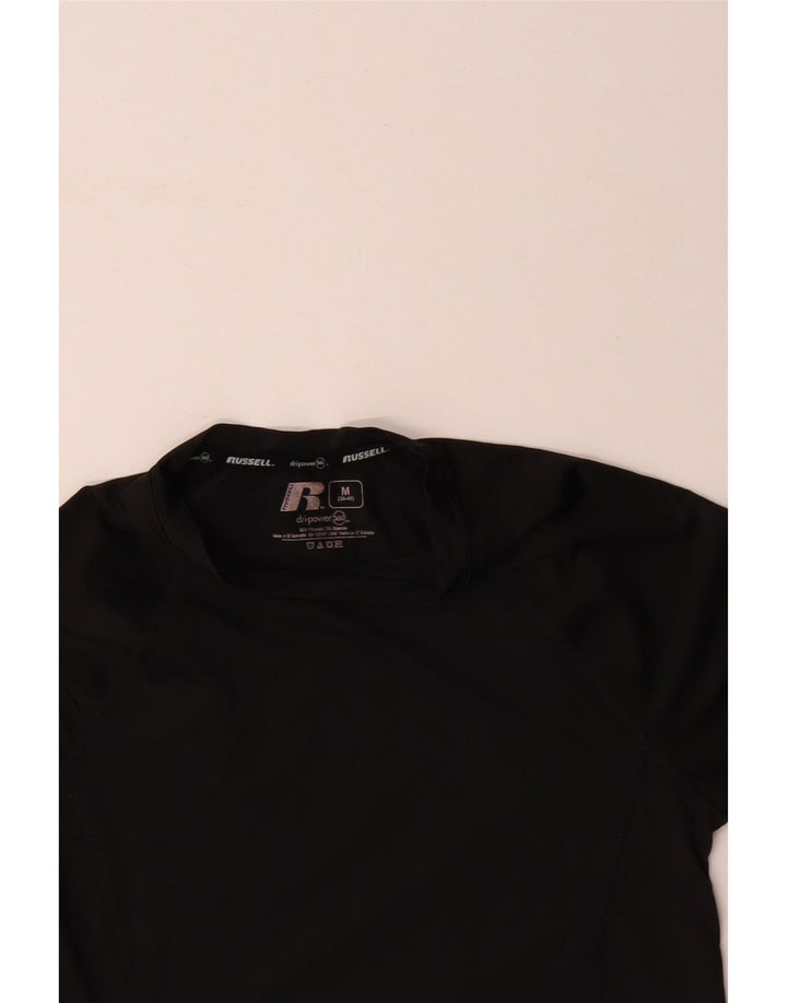 RUSSELL ATHLETIC Mens Top Long Sleeve Medium Black Polyester