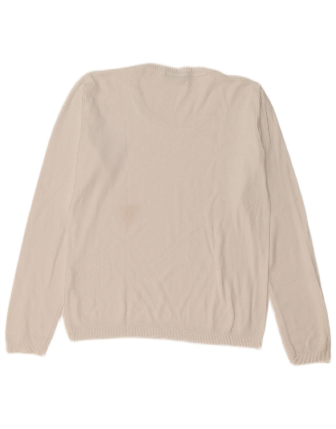 Suéter feminino Benetton com gola canoa UK 14 médio branco