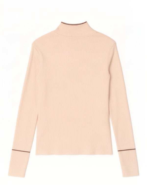 Marks & Spencer Womens Long Sleeve Polo Shirt UK 8 Small White Viscose