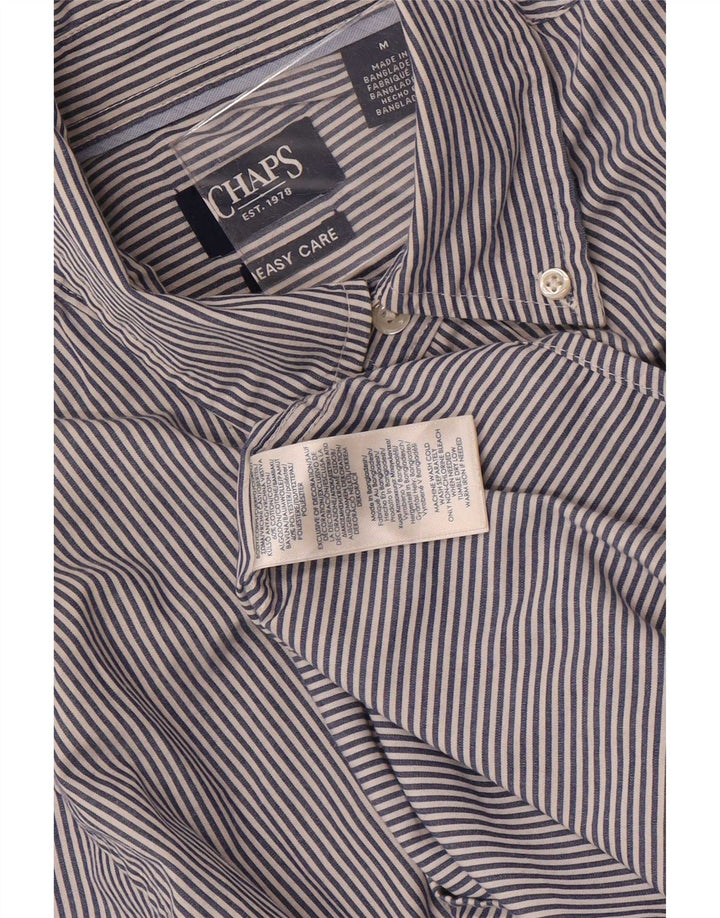 Camisa masculina fácil de cuidar da Chaps, algodão listrado azul marinho médio