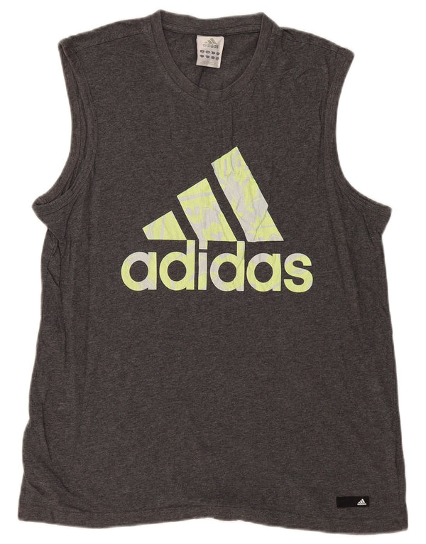 Adidas Mens Graphic Vest Top Grande Algodão Cinza