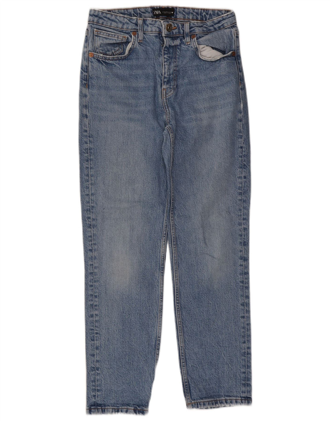Zara Jeans Cônicos Femininos EU 38 Pequeno W28 L26 Azul