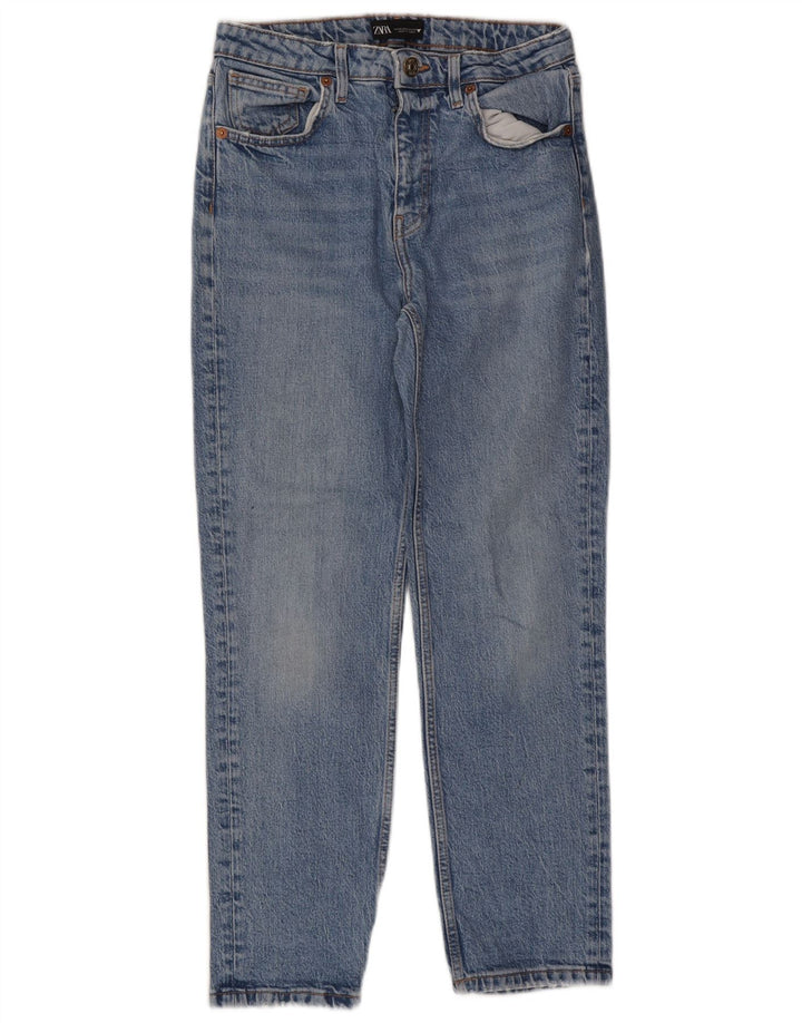 Zara Jeans Cônicos Femininos EU 38 Pequeno W28 L26 Azul