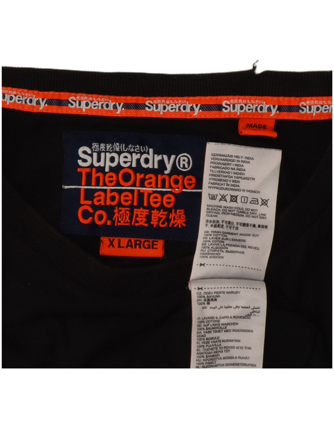 Camiseta masculina Superdry Top XL algodão preto