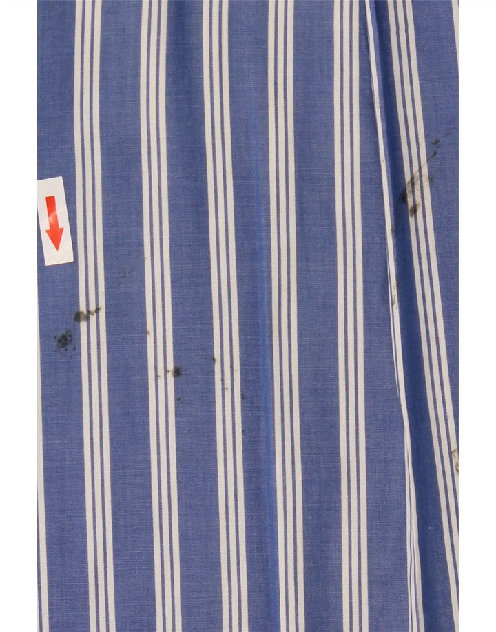 Camisa masculina de manga curta Chaps listrada azul grande