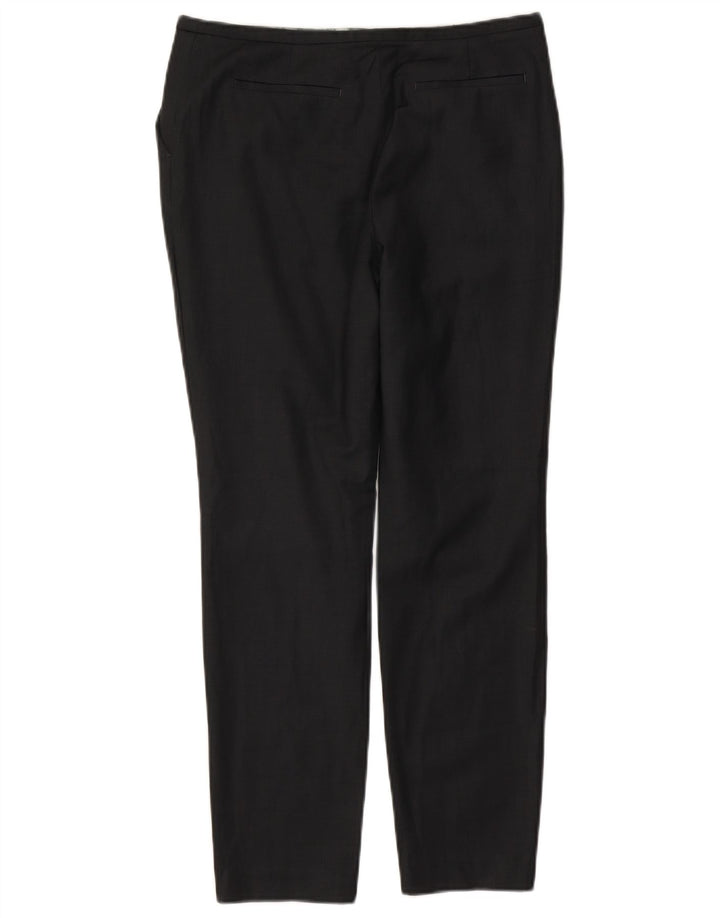 Calça de terno slim feminina Ted Baker tamanho 2 pequeno W30 L28 lã preta
