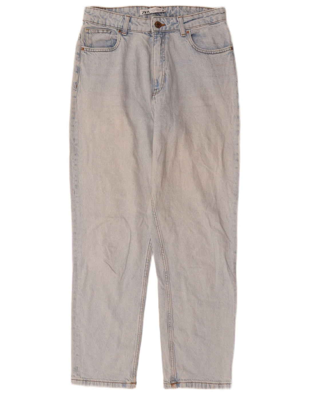 Zara Jeans Cônicos Femininos EU 40 Médio W30 L28 Azul