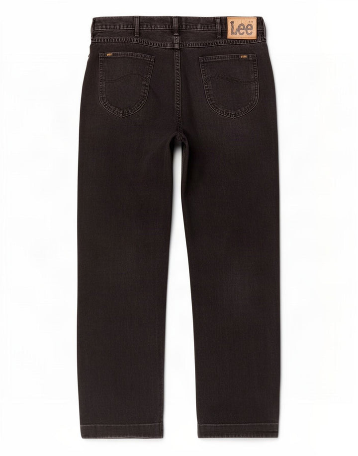 Lee Mens Straight Jeans W36 L28 Algodão Preto
