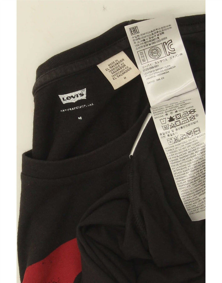 Camiseta gráfica masculina Levi's Top médio algodão preto