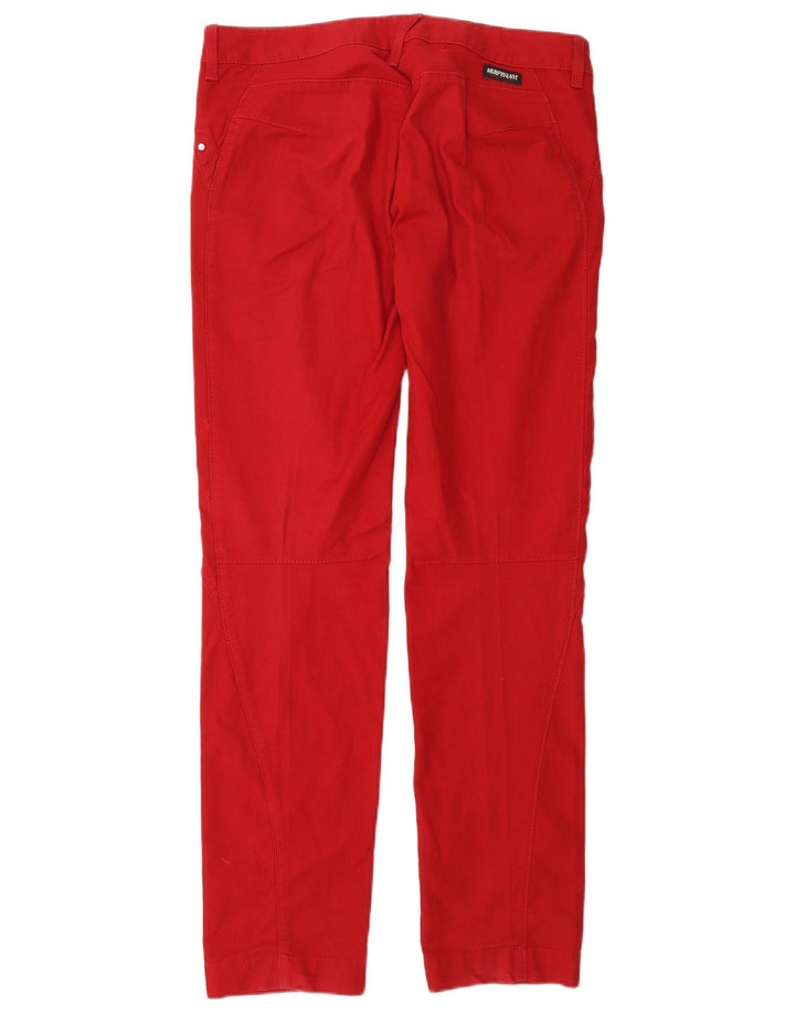Calça chino reta feminina MURPHY & NYE W30 L32 algodão vermelho