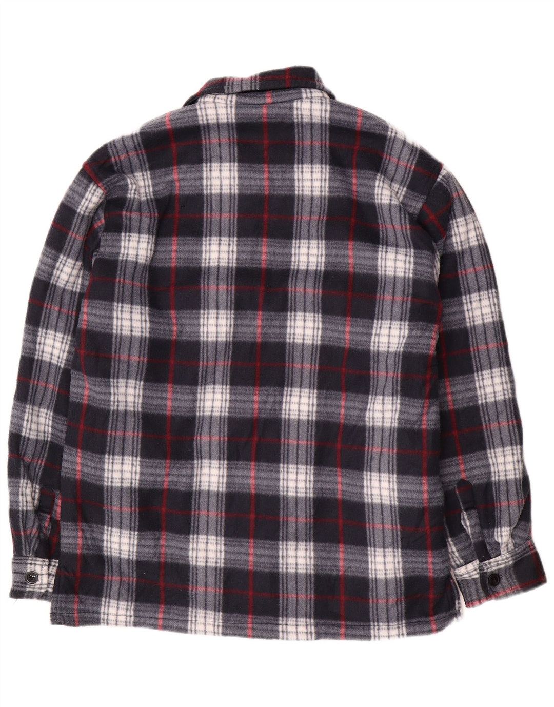 Jaqueta utilitária masculina vintage UK 44 2XL algodão xadrez azul marinho