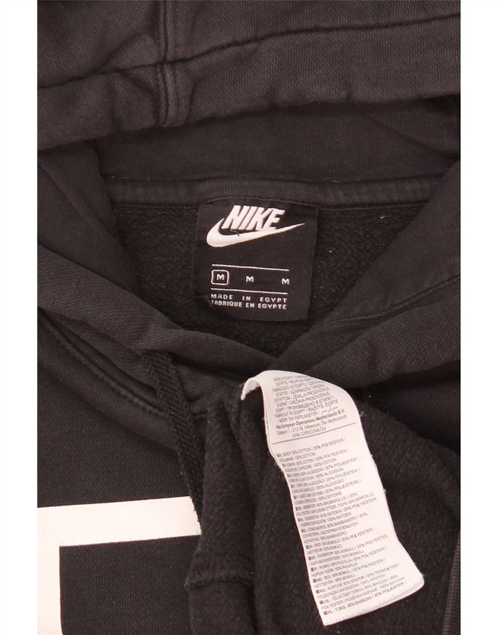 Nike masculino gráfico moletom com capuz médio algodão preto