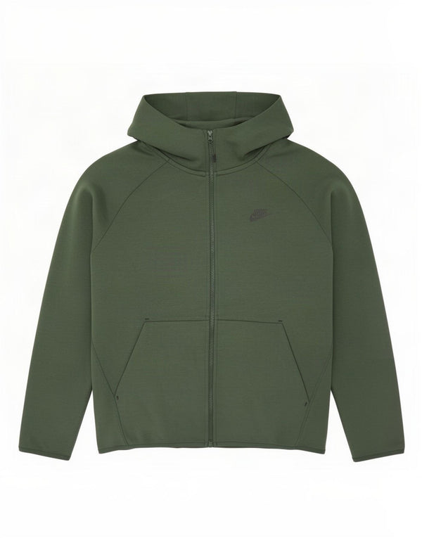 Suéter Nike masculino com capuz e zíper XL verde algodão