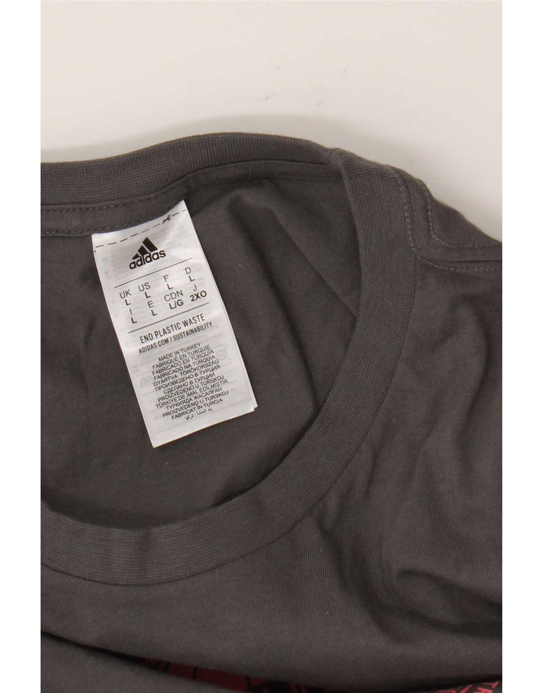 Camiseta Adidas Masculina Graphic Top Grande Algodão Cinza