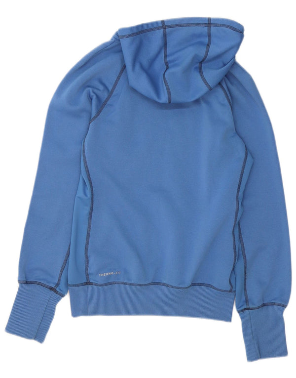 Jumper com capuz gráfico feminino Nike UK 10 pequeno azul poliéster
