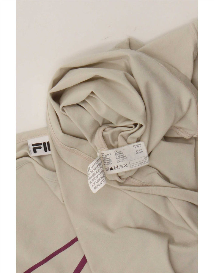 Fila Womens Crop Cami Top UK 14 Grande Bege Poliamida