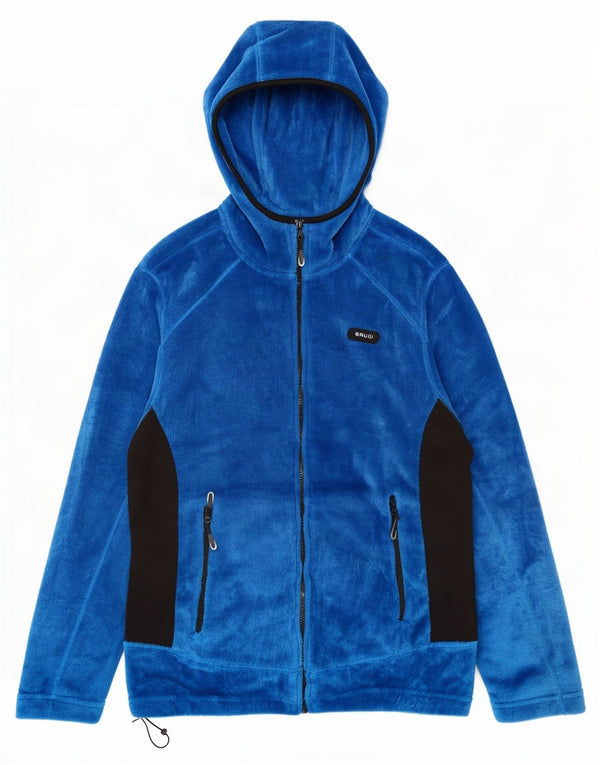 Jaqueta de lã com capuz masculina Brugi Reino Unido 40 grande poliéster azul Colourblock