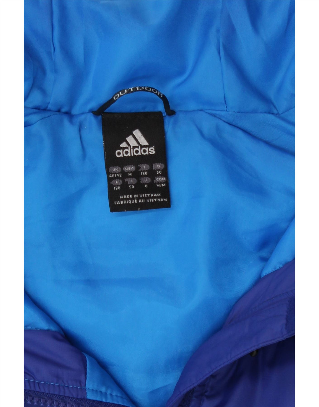 Adidas Mens Jaqueta Acolchoada Com Capuz UK 40/42 Médio Azul Colourblock