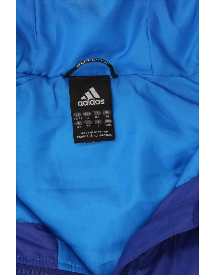 Adidas Mens Jaqueta Acolchoada Com Capuz UK 40/42 Médio Azul Colourblock