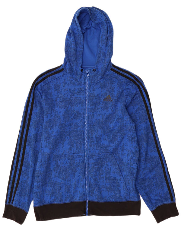 ADIDAS Mens Zip Hoodie Sweater Médio Azul Tie Dye Poliéster
