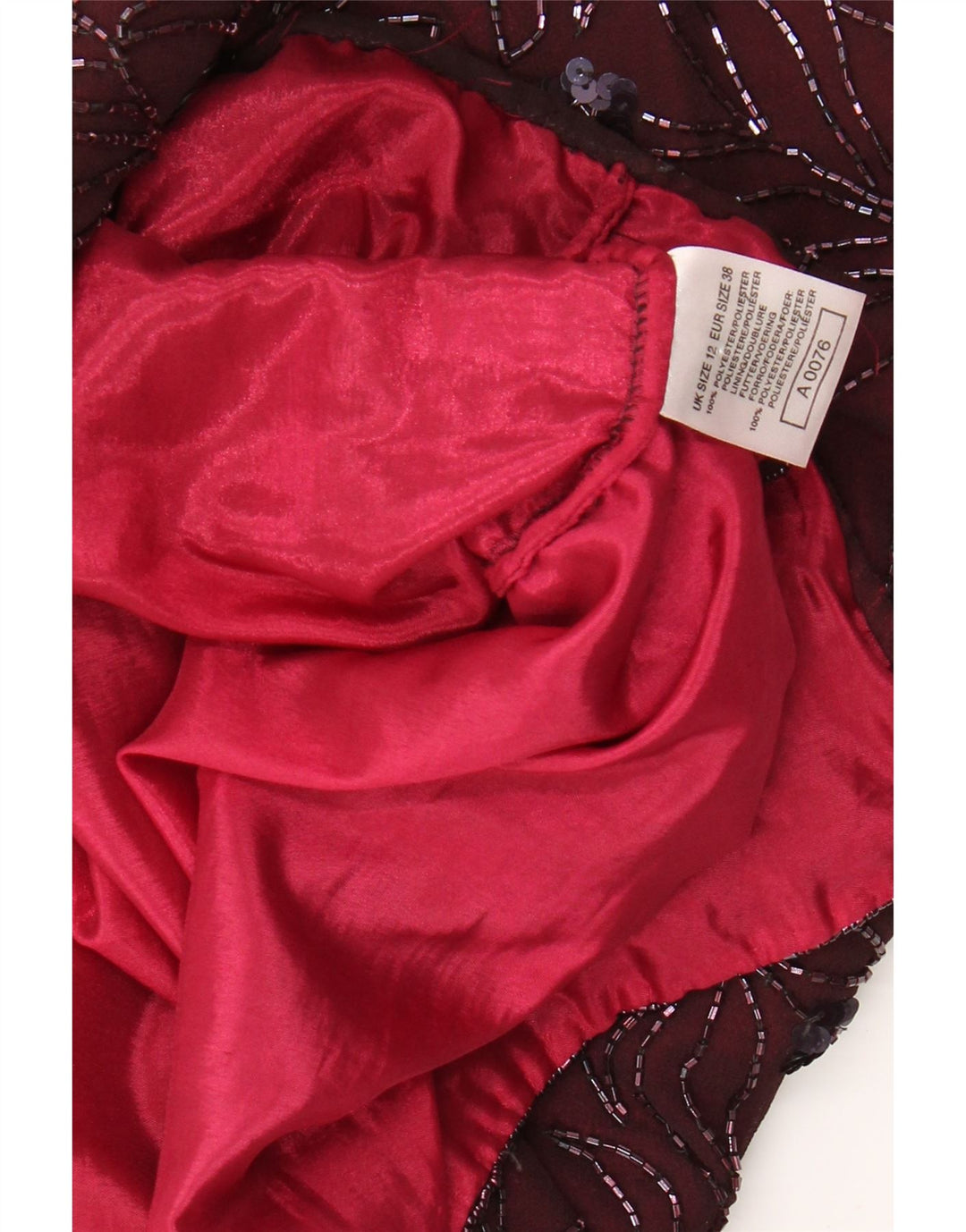 Vestido feminino VINTAGE sem mangas com bainha UK 12 médio Borgonha floral