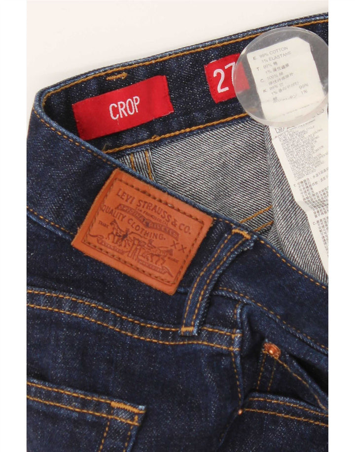 Calça jeans feminina Levi's Capri recortada W27 L22 azul marinho algodão
