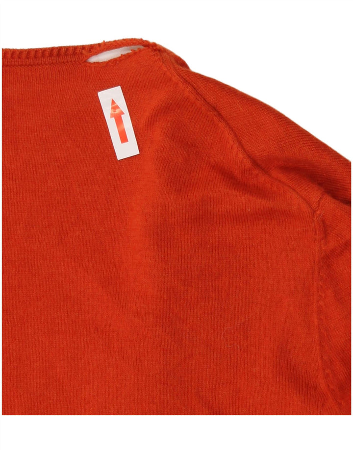 Suéter cardigan aberto assimétrico feminino Massimo Dutti Reino Unido 14 médio laranja