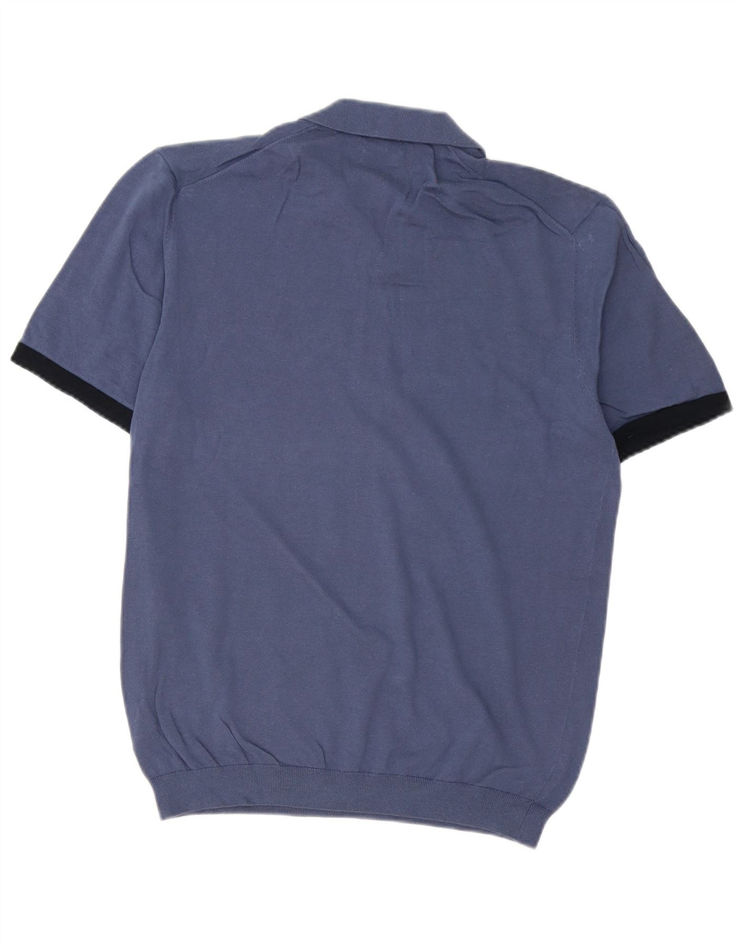Suéter masculino Massimo Dutti com gola polo e bloco colorido médio azul marinho