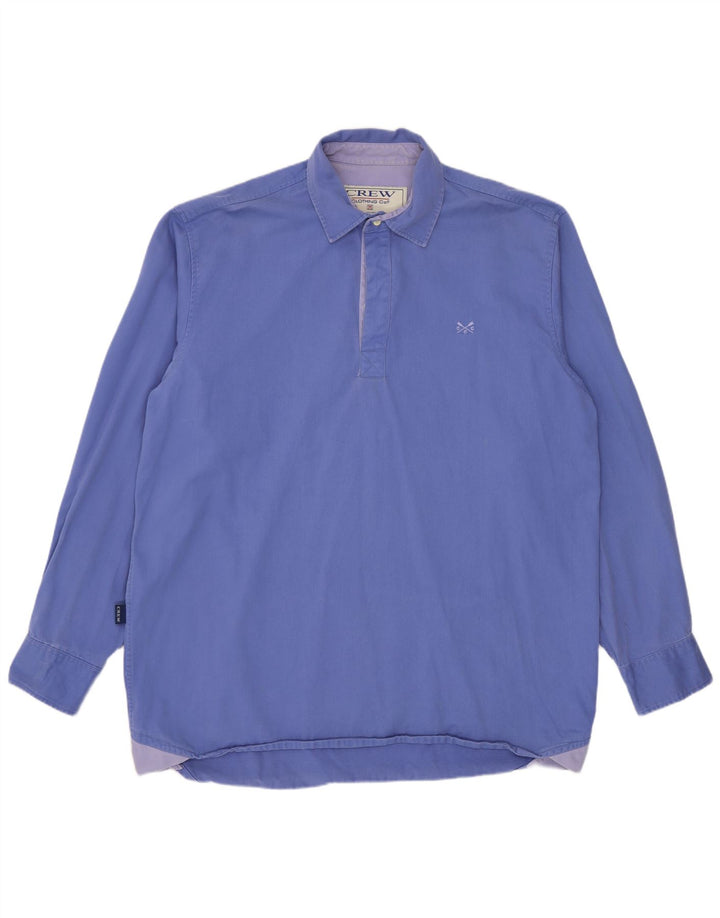 Camisa pulôver masculina Crew Clothing algodão azul médio