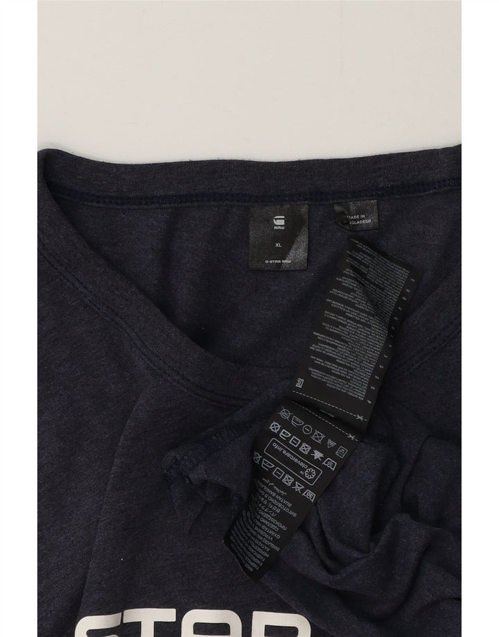 Camiseta gráfica masculina G-STAR Top XL algodão azul marinho