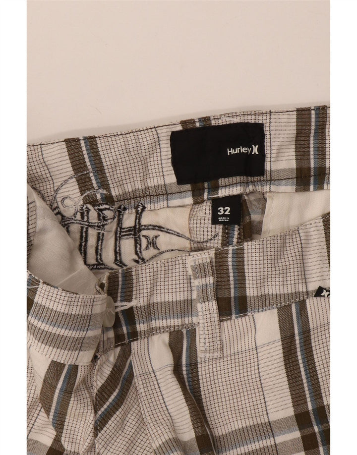 Shorts Chino masculino Hurley W32 xadrez cinza médio
