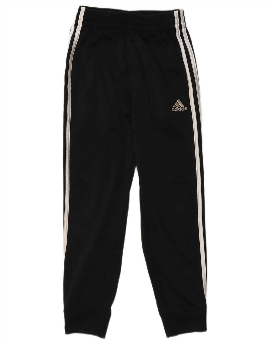 Adidas meninos calças de treino joggers 7-8 anos pequeno poliéster preto