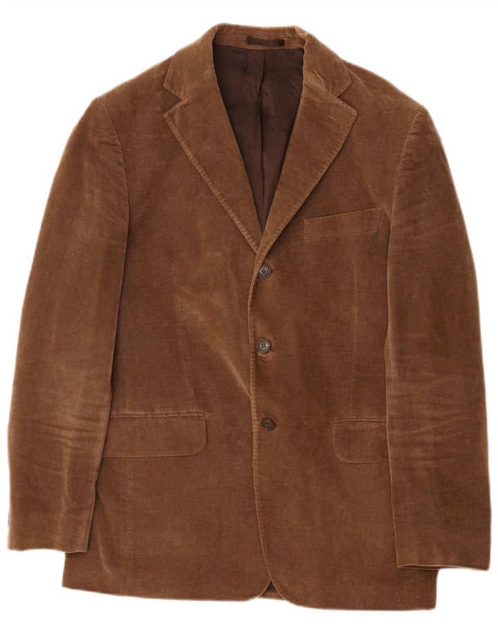 Jaqueta blazer masculina Boggi com 3 botões IT 50 grande algodão marrom