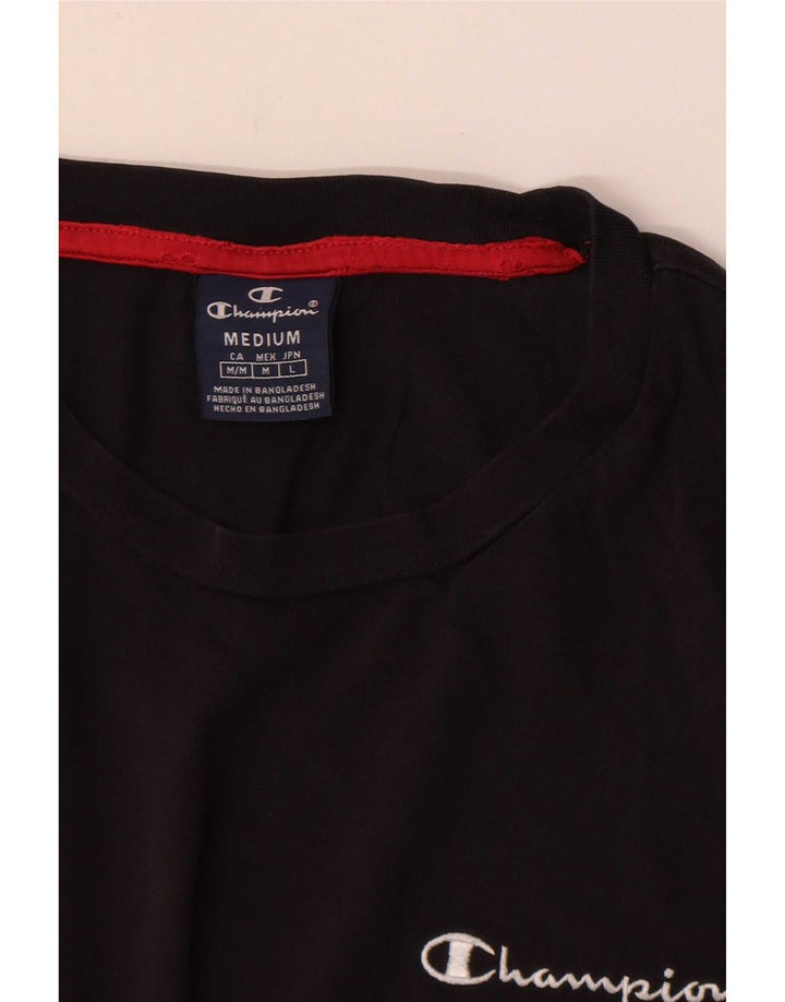 Camiseta masculina gráfica Champion Top médio preto