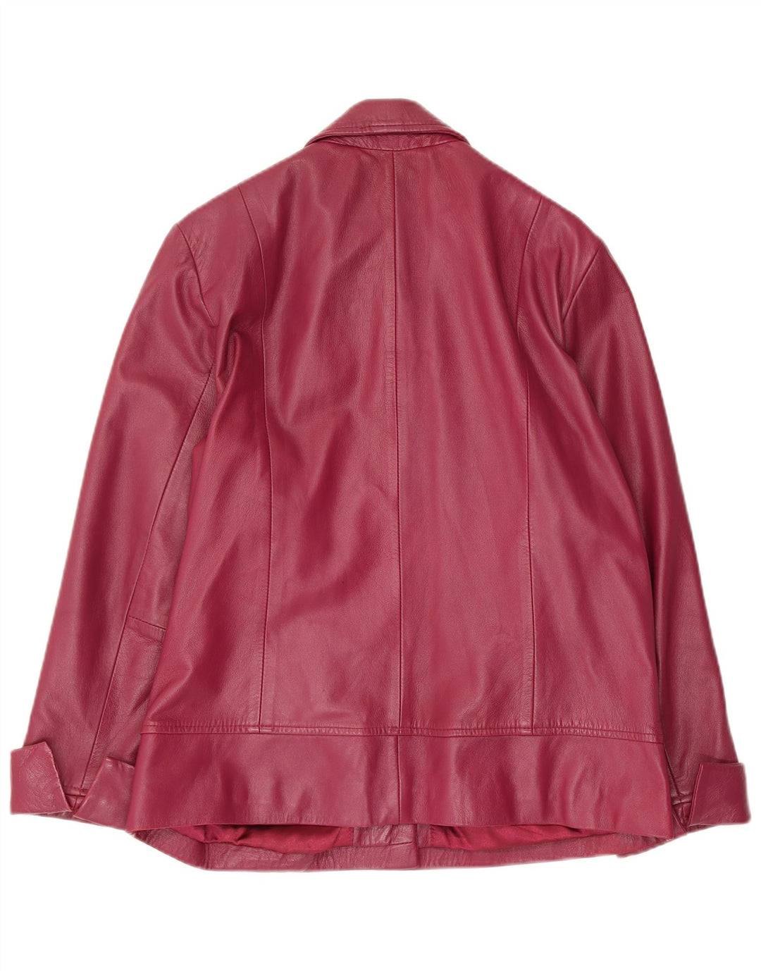 Jaqueta de couro feminina vintage IT 42 couro médio Borgonha