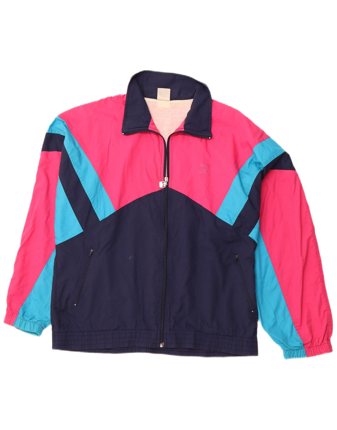 LEOPARD Mens Treino Top Jacket XL Azul Marinho Colourblock Poliéster