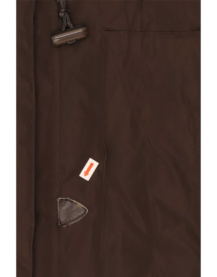 Casaco acolchoado com capuz feminino Trussardi Jeans IT 46 grande poliéster marrom