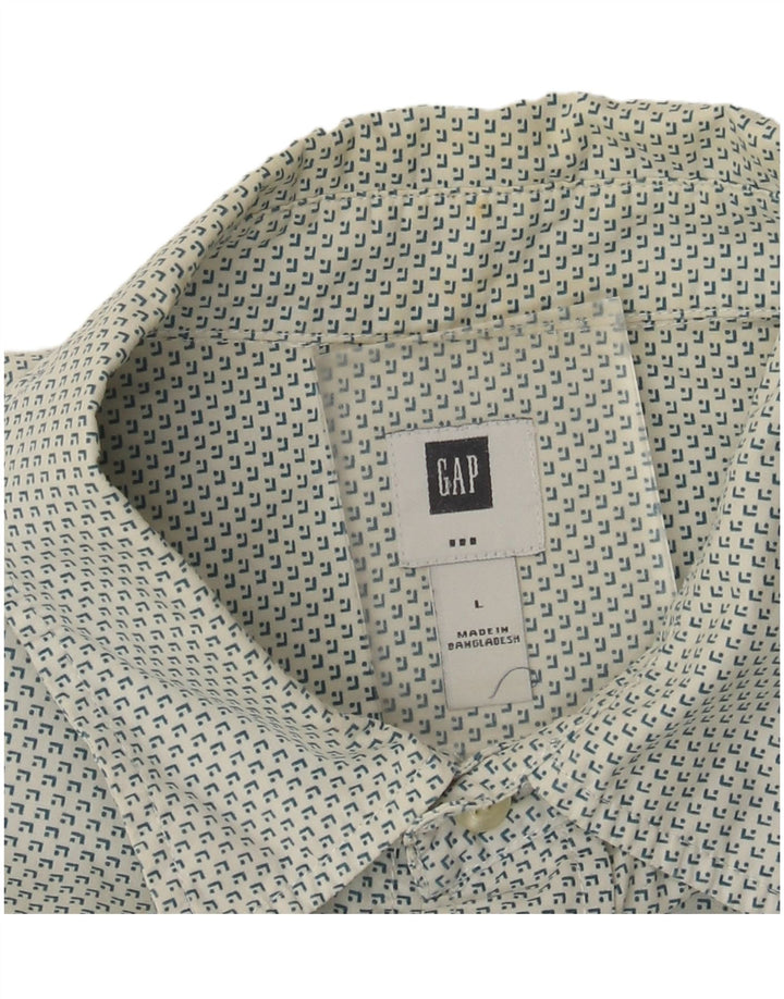 Camisa masculina de manga curta Gap grande algodão manchado branco