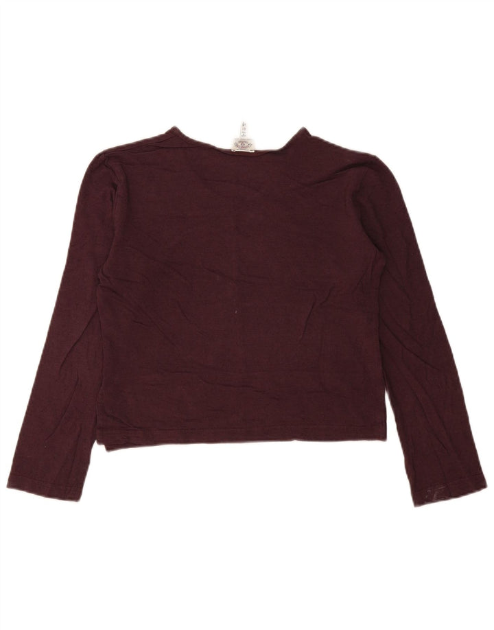 Armani Jeans Crop Top Feminino Manga Longa IT 44 Médio Borgonha Viscose