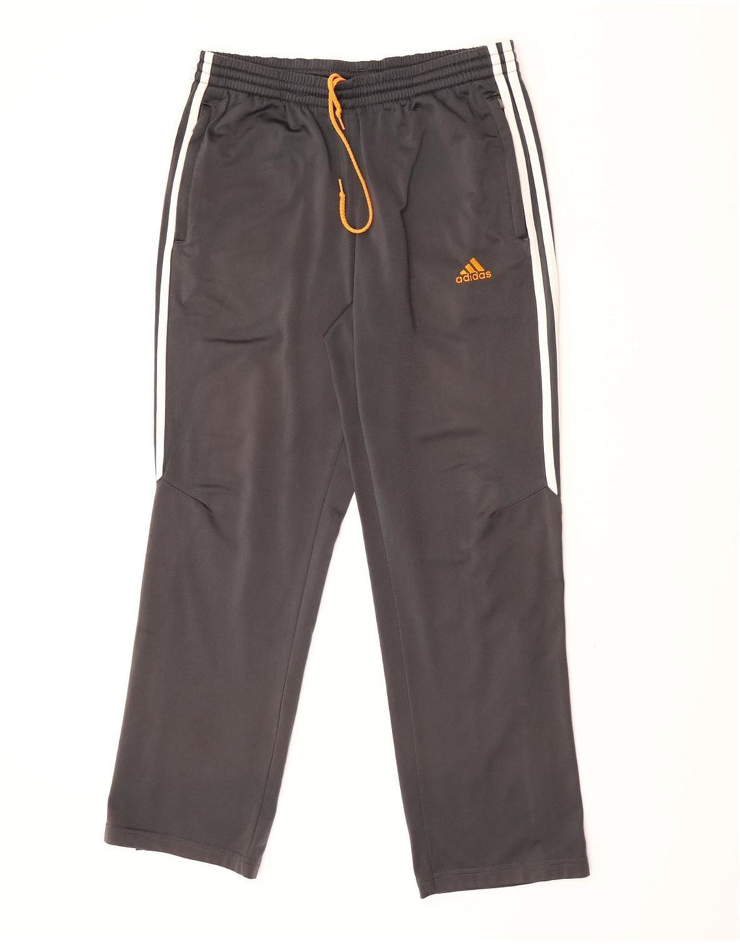 Calças de treino masculinas Adidas UK 38/40 poliéster cinza médio