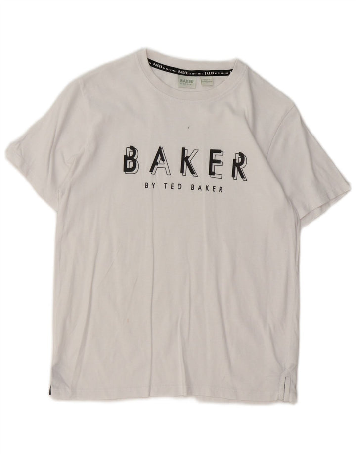 Camiseta gráfica TED BAKER Boys 10-11 anos algodão branco