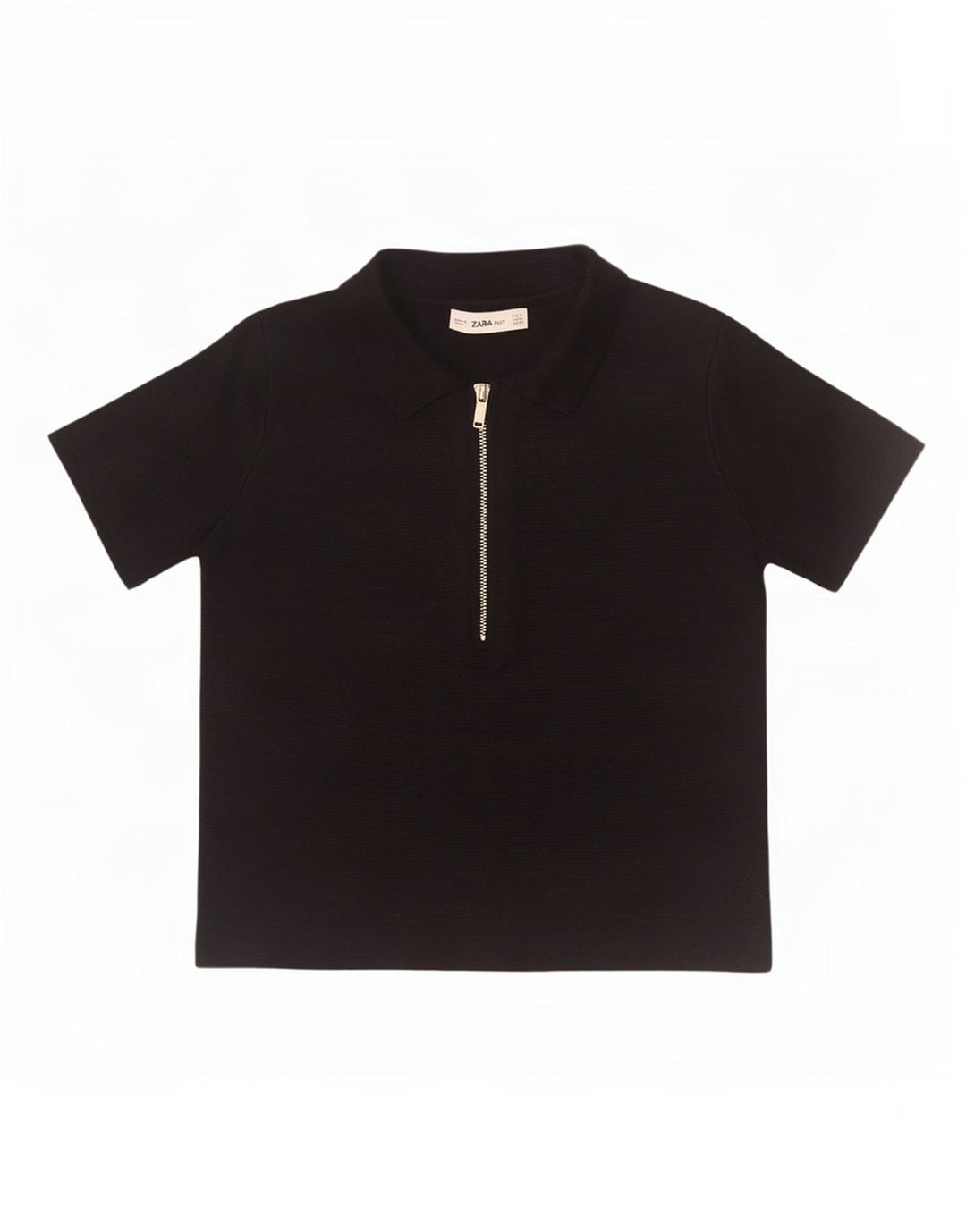 Camisa polo feminina Zara Reino Unido 10 pequena preta