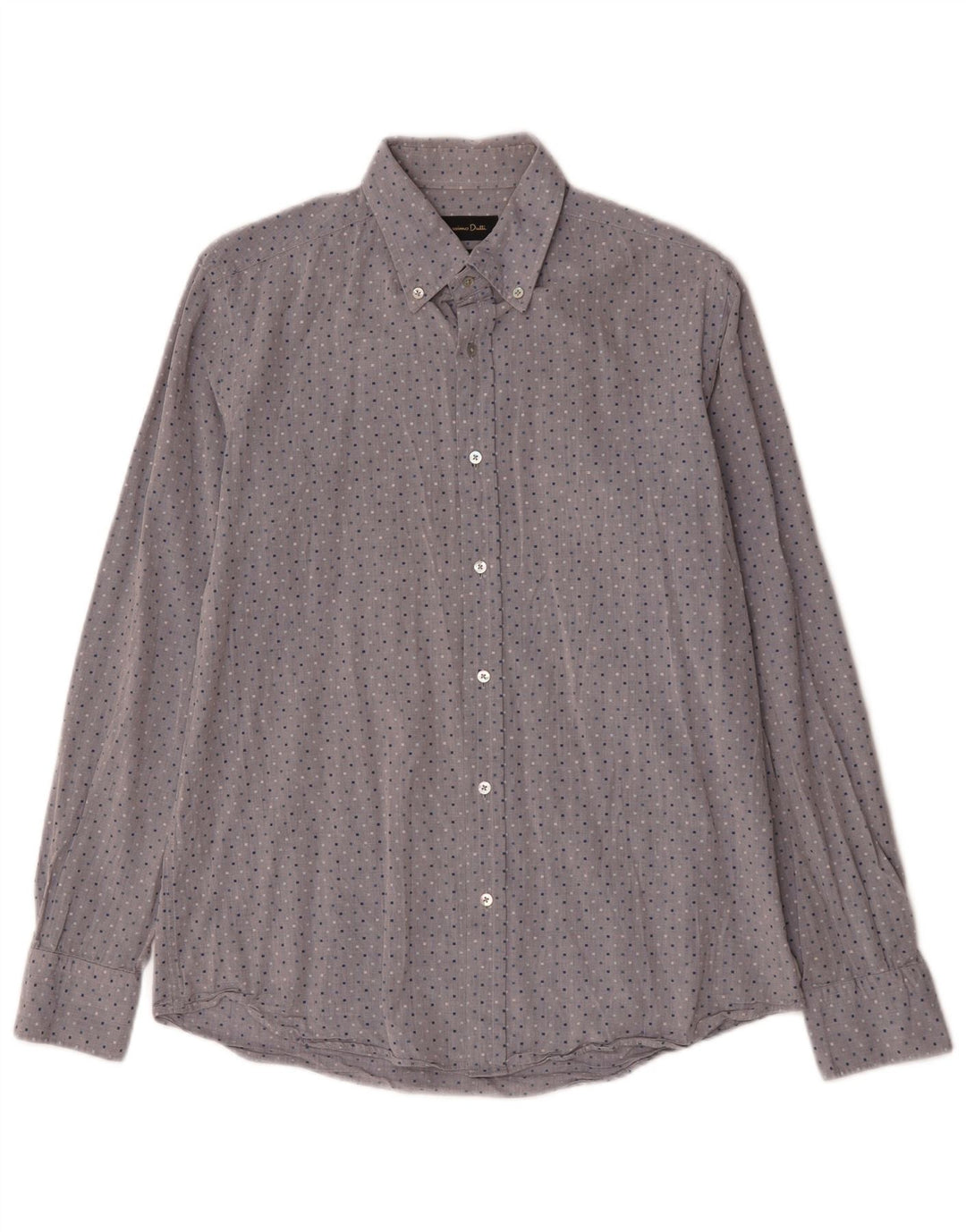 Camisa masculina Massimo Dutti algodão manchado cinza médio
