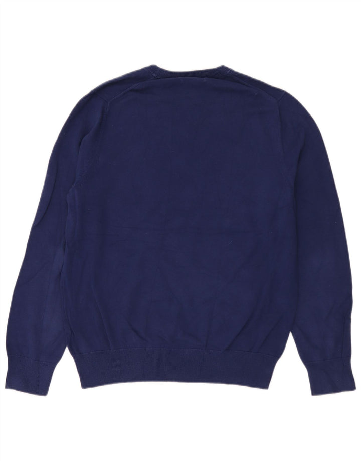 Suéter masculino Massimo Dutti com gola redonda e algodão azul médio