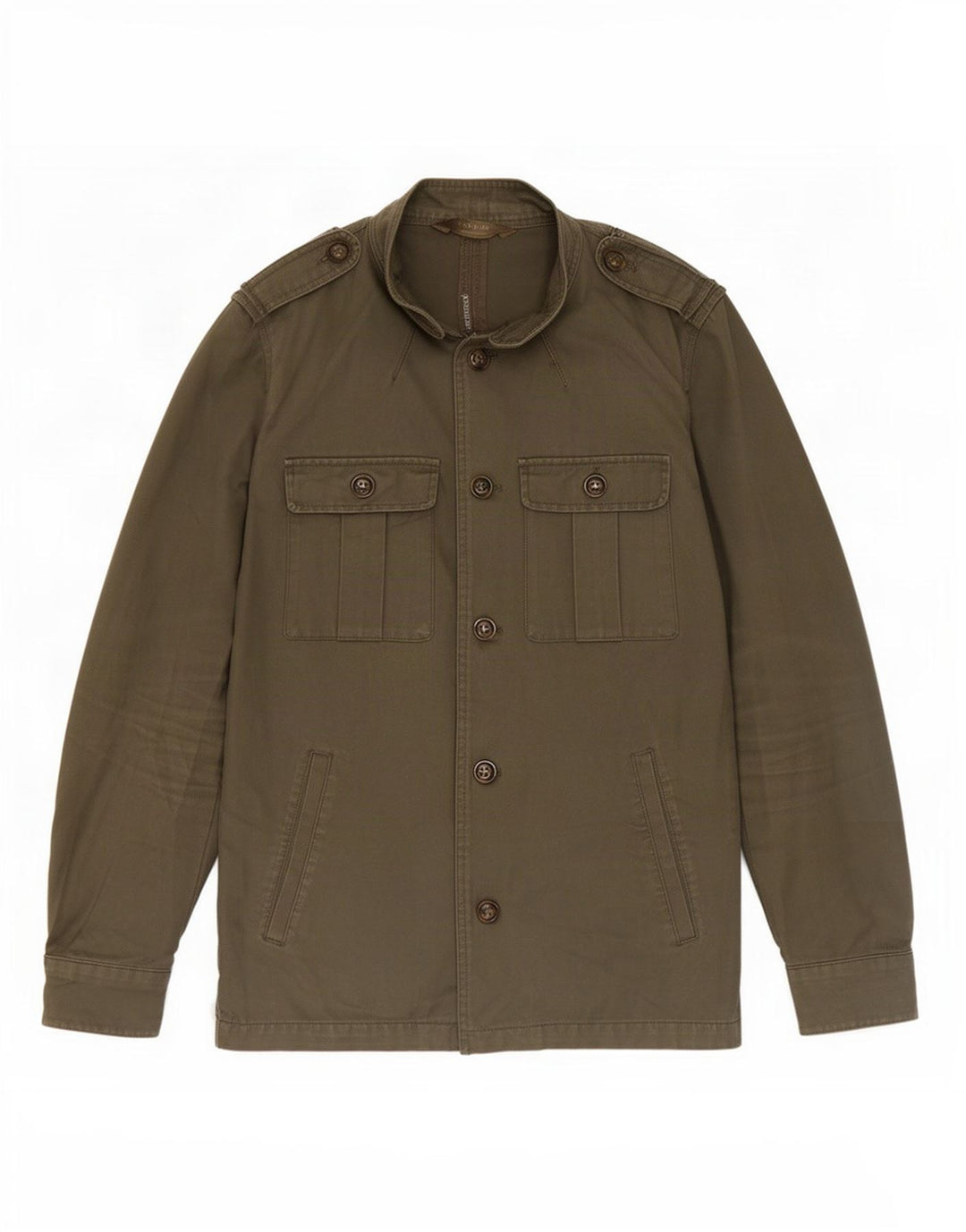 Jaqueta militar masculina Zara UK 38 algodão cáqui médio